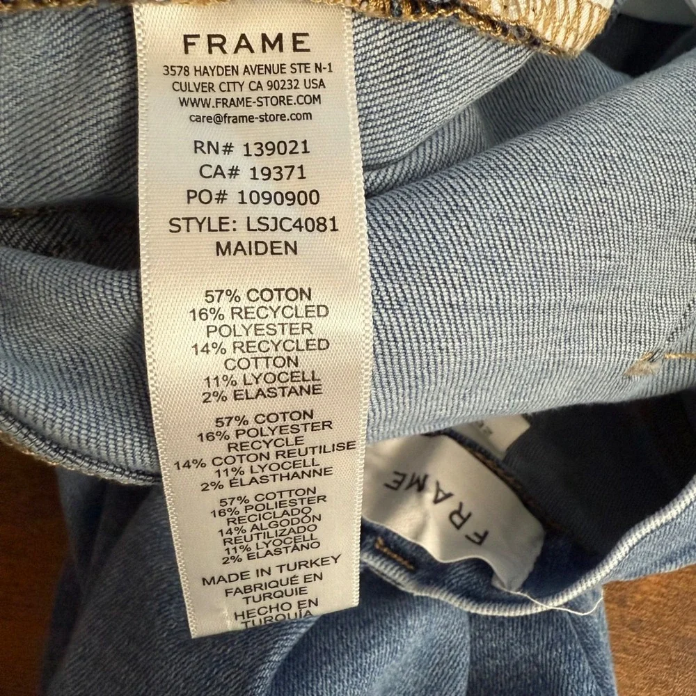 FRAME Women's Le Skinny de Jeanne‎ Crop Jeans Denim Blue Wash Size 28